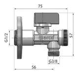 SAPHO ARCO ventil rohový A-80 1/2&#039; x 3/8&#039; s filtrom, anticalc, chróm, 02402MAC