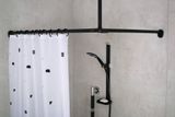 SAPHO rohová sprchová tyč univerzálna, čierna, 59511