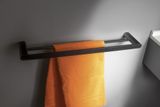 SAPHO FLORI držiak uterákov dvojitý 60cm, čierna matná, RF011/15