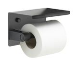 SAPHO PIRENEI držiak toaletného papiera s poličkou, čierna matná, 283914