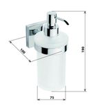 SAPHO X-SQUARE dávkovač tekutého mydla 230ml závesný, chróm, mliečne sklo, XQ100