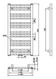 SAPHO ALBRECHT 40 x 93cm 327W kúpeľňový radiátor rovný, stredové pripojenie, biely, 600.111.4