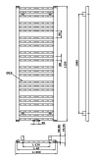 SAPHO ALBRECHT 40 x 125cm 437W kúpeľňový radiátor rovný, stredové pripojenie, čierny matný, 600.112.6