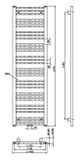 SAPHO ALBRECHT 40 x 157cm 547W kúpeľňový radiátor rovný, stredové pripojenie, biely, 600.113.4