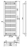 SAPHO ALBRECHT 50 x 125cm 525W kúpeľňový radiátor rovný, stredové pripojenie, biely, 600.114.4