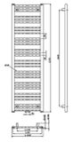 SAPHO ALBRECHT 50 x 157cm 657W kúpeľňový radiátor rovný, stredové pripojenie, biely, 600.115.4