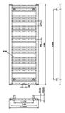 SAPHO ALBRECHT 60 x 125cm 611W kúpeľňový radiátor rovný, stredové pripojenie, biely, 600.117.4