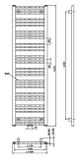 SAPHO ALBRECHT 60 x 157cm 765W kúpeľňový radiátor rovný, stredové pripojenie, biely, 600.118.4