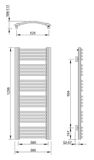 SAPHO EGEON 59,5 x 123,8cm 739W kúpeľňový radiátor, bočné pripojenie, antracit, EG612A