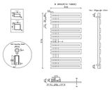 SAPHO VOLGA 50 x 97,6cm 265W kúpeľňový radiátor rovný, stredové pripojenie, nerez brúsená, NR510