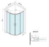 SAPHO BORG 90cm sprchový kút štvrťkruhový, profil chróm, sklo číre, 751.090.1