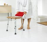 SAPHO stolička kúpeľňová s nastaviteľnou výškou, hliník, bambus, A00502081