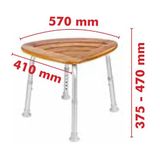 SAPHO stolička kúpeľňová s nastaviteľnou výškou, hliník, bambus, A00502081