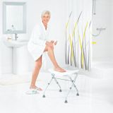 SAPHO stolička kúpeľňová sklopná, hliník, plast, biela, A0050301