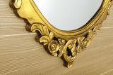 SAPHO DESNA 80 x 100cm zrkadlo oválne vo vyrezávanom ráme, drevo masív, zlatá, IN352