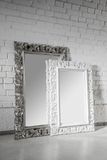 SAPHO SCULE 80 x 120cm zrkadlo vo vyrezávanom ráme, drevo masív, strieborná antique, IN308