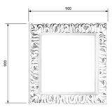 SAPHO ZEEGRAS 90 x 90cm zrkadlo vo vyrezávanom ráme, drevo masív, biela antique, IN395