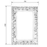 SAPHO ZEEGRAS 70 x 100cm zrkadlo vo vyrezávanom ráme, drevo masív, biela antique, IN421