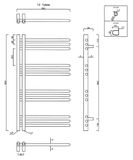 SAPHO DORLION 50 x 90cm 361W kúpeľňový radiátor, stredové pripojenie, biely, 1130-50