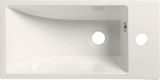 SAPHO ARIANA 50 x 25cm pravé umývadlo hranaté, s prepadom, s otvorom, liaty mramor, biele, SM016