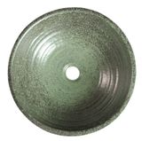 SAPHO ATILLA Ø43cm umývadlo na dosku okrúhle, bez prepadu, keramické, zelená medená, DK006