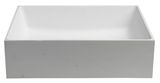 SAPHO FORMIGO 47,5 x 36,5cm umývadlo na dosku obdĺžnikové s výpusťou, bez prepadu, betónové, biela, FG011