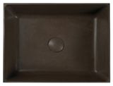 SAPHO FORMIGO 47,5 x 36,5cm umývadlo na dosku obdĺžnikové s výpusťou, bez prepadu, betónové, tmavohnedá, FG014