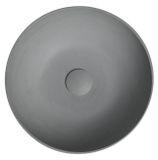 SAPHO FORMIGO Ø39cm umývadlo na dosku okrúhle s výpusťou, bez prepadu, betónové, šedá, FG039
