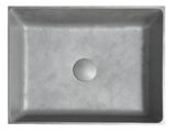 SAPHO FORMIGO 47,5 x 36,5cm umývadlo na dosku obdĺžnikové s výpusťou, bez prepadu, betónové, strieborná, FG112