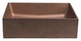SAPHO FORMIGO 47,5 x 36,5cm umývadlo na dosku obdĺžnikové s výpusťou, bez prepadu, betónové, medená, FG113