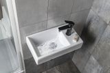 SAPHO MINOS 45 x 26cm pravé umývadlo hranaté, s otvorom, bez prepadu, keramické, biele, 4057