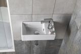 SAPHO MINOS 40 x 22cm pravé umývadlo hranaté, s prepadom, s otvorom, keramické, biele, 4059
