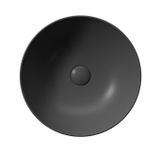 SAPHO PURA Ø42cm umývadlo na dosku okrúhle, bez prepadu, keramické, čierna mat, 885126