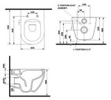 SAPHO INFINITY 53cm RIMLESS WC závesné, s integrovaným ventilom a bidetovou sprškou, biele, 10NFS1001I