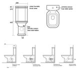 SAPHO WALDORF 68cm WC kombi komplet so splachovaním, zadný/spodný odpad, biela / bronz, WCSET18-WALDORF