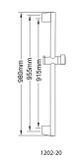 SAPHO AMY sprchová súprava s posuvným držiakom na tyči 90cm, chróm, 1202-20