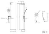 SAPHO BRIT sprchová súprava s posuvným držiakom na tyči 80cm, s poličkou, chróm, 1202-25