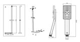 SAPHO KARA sprchová súprava s posuvným držiakom na tyči 74cm, s poličkou, chróm, 1202-26