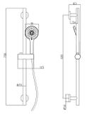 SAPHO sprchová súprava s posuvným držiakom na tyči 70cm, čierna matná, SC515