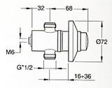 SAPHO QUIK ventil pisoárový podomietkový samouzatvárací, chróm, QK11051