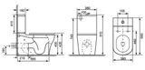 SAPHO BELLO RIMLESS 66cm WC kombi komplet so splachovaním, zadný/spodný odpad, biele, PC103WR