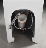 SAPHO PACO RIMLESS 61cm WC kombi kompletné so splachovaním, s integrovanou batériou a bidetovou sprškou, zadný/spodný odpad, biele, PC1012RX