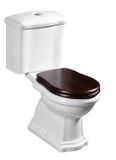 SAPHO RETRO WC sedadlo, drevo masív, orech/chróm, 109040