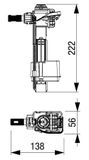 SAPHO FLUIDMASTER ventil napúšťací k splachovacím nádržkám, 1/2&quot; bočný prívod, 747U-038