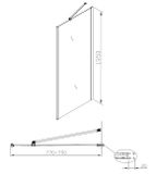 SAT ANIMA SK 80cm pevná bočná stena samostatná alebo do kombinácie, profil chróm, sklo číre, STENASK80
