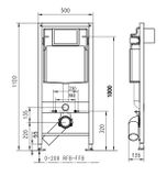 WERIT JOMOTECH akciový set, predstenový inštalačný modul kompletný pre závesné WC, tlačítko chróm mat, 174-91101100-00