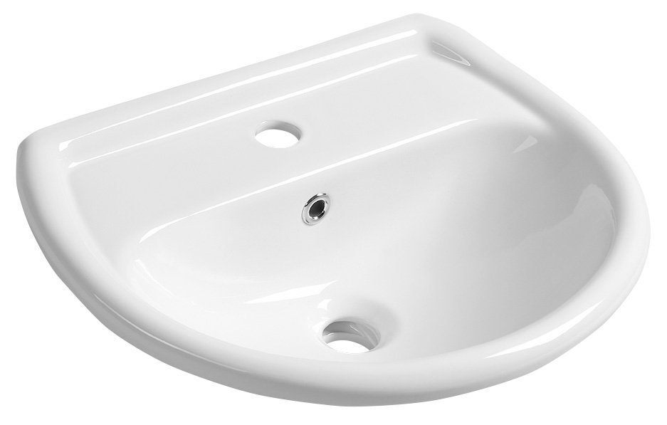 AQUALINE 50 x 40cm washbasin, with hole, with overflow, 20501