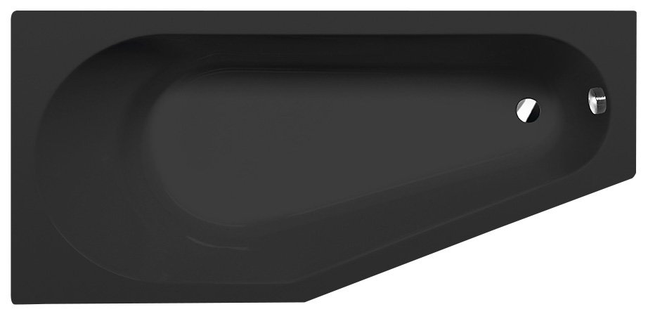POLYSAN TIGRA 170 x 80cm vaňa ľavá asymetrická, akrylátová, čierna matná, 90111BM