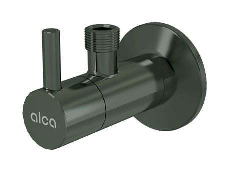 ALCAPLAST ARV001-GM-P ventil rohový guľový s filtrom, s rozetou, 1/2" x 3/8", gun metal lesk, ARV001-GM-P