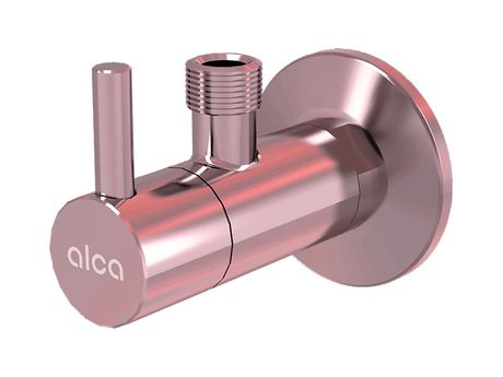 ALCAPLAST ARV001-RG-B ventil rohový guľový s filtrom, s rozetou, 1/2" x 3/8", červené zlato mat, ARV001-RG-B